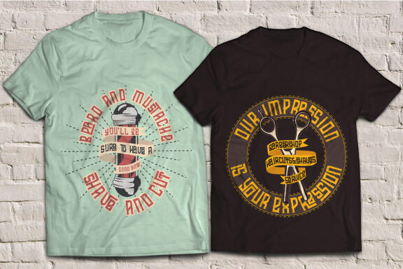 Crazy Barber Vintage Font + T-shirt Designs