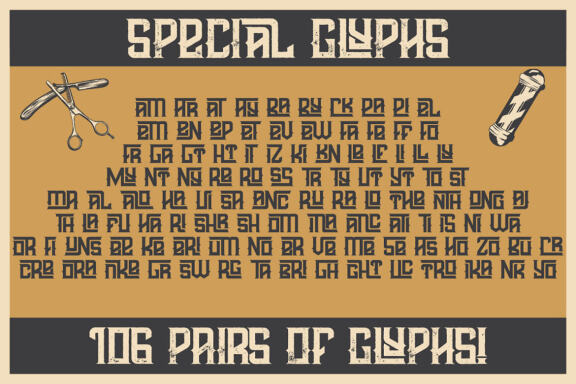 Crazy Barber Vintage Font + T-shirt Designs