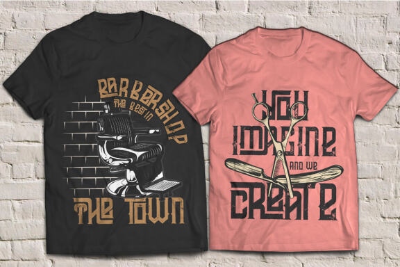 Crazy Barber Vintage Font + T-shirt Designs