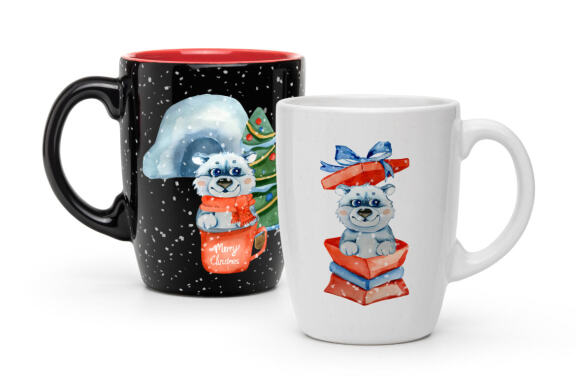 Polar bear watercolor clipart, cute bear Sublimation