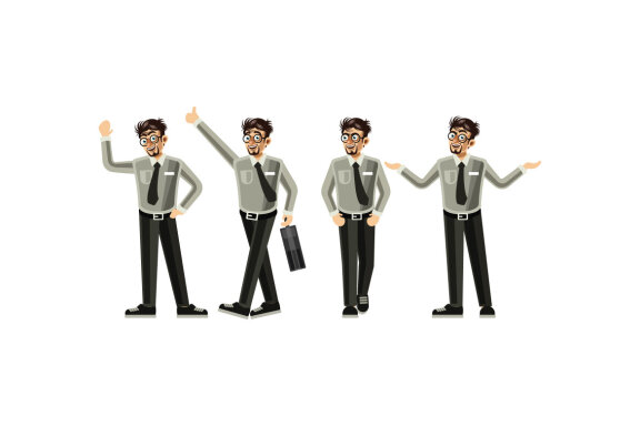 Employee Character Set Graphics Vector Illustration