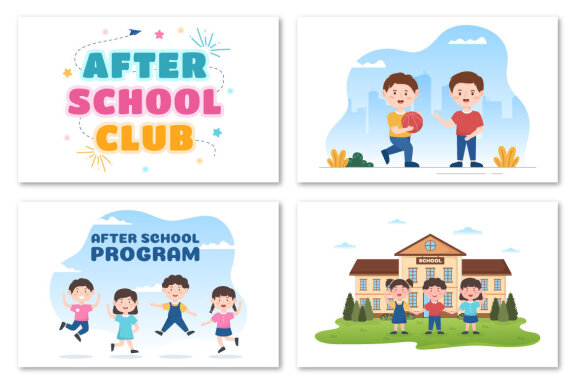 10 Students After School Illustration