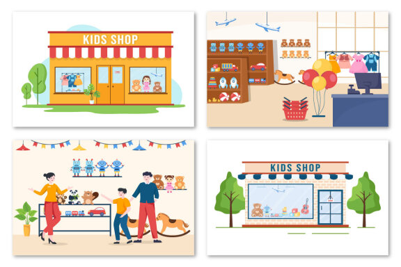 11 Kids Shop Illustration