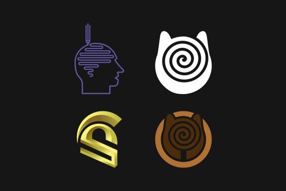 S Cup Brain Spiral Cat - Free Logo Shapes