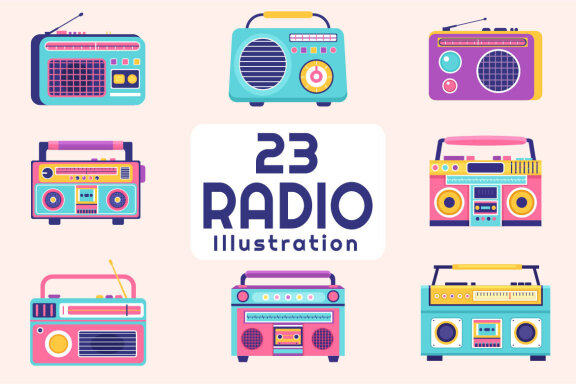 23 Radio Player Style Illustration
