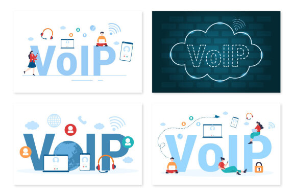 13 VOIP or Voice Over Internet Protocol Illustration
