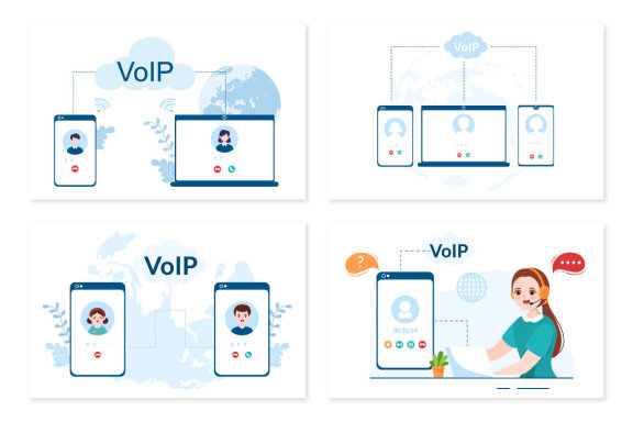 13 VOIP or Voice Over Internet Protocol Illustration