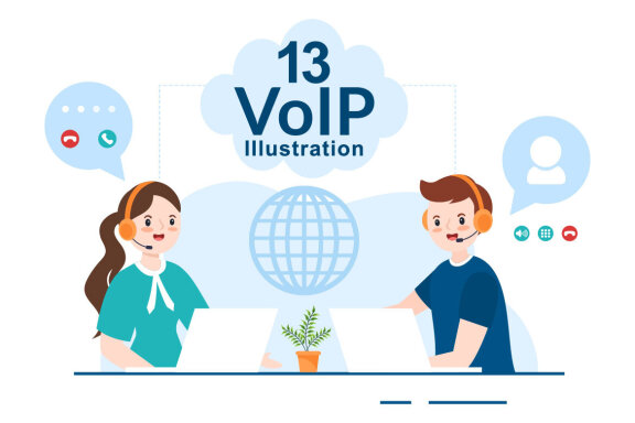13 VOIP or Voice Over Internet Protocol Illustration