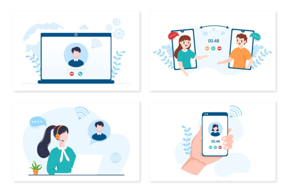 13 VOIP or Voice Over Internet Protocol Illustration