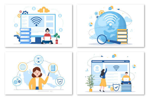 12 Intranet Internet Network Connection Illustration