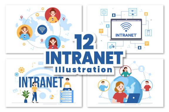 12 Intranet Internet Network Connection Illustration