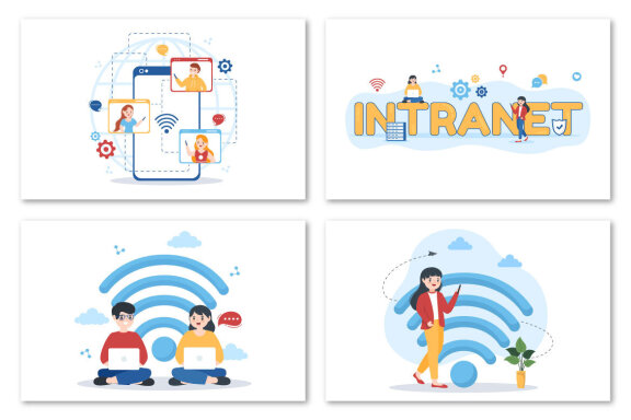 12 Intranet Internet Network Connection Illustration