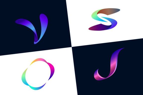 Complete Set of Modern Vivid Letter Alphabet Logos