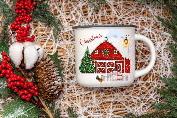 Christmas farmhouse clipart collection