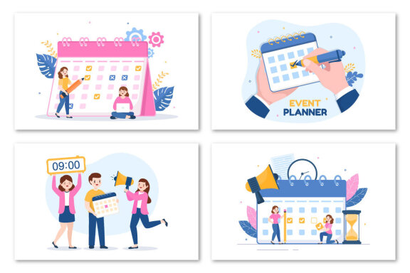 10 Event Planner Flat Illustration