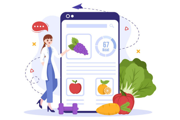 10 Nutrition Store Flat Illustration