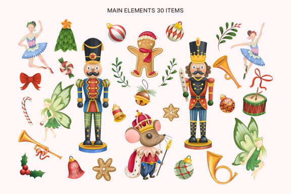 Christmas Clipart Illustrations - Nutcracker & Friends