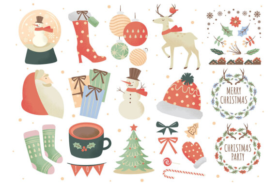 Christmas Clipart Vector Illustrations