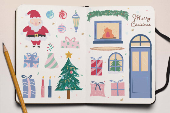 Cute Christmas Clipart Illustrations