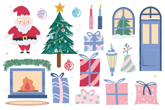 Cute Christmas Clipart Illustrations