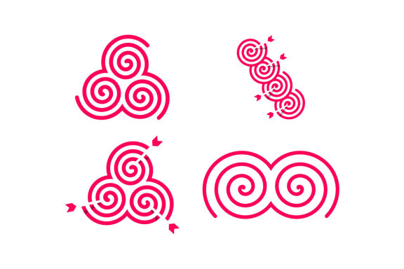 3 Spirals Arrow M - Free Logo Shapes