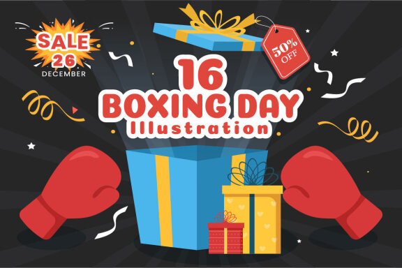 16 Boxing Day Sale Illustration