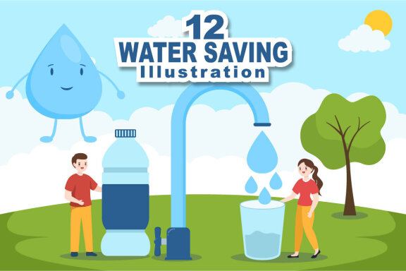 12 Water Saving Illustration