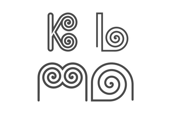 K L M N Spiral - Free Logo Shapes