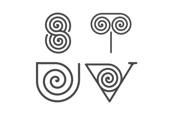 S T U V Spiral - Free Logo Shapes