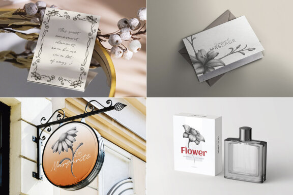 Hand Made Graphite Flower Elements