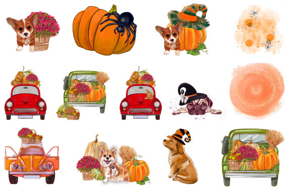 Autumn harvest truck clipart. Fall sublimations