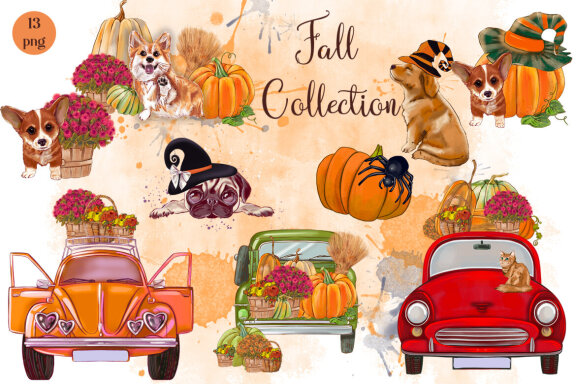 Autumn harvest truck clipart. Fall sublimations