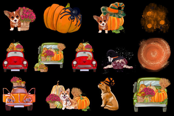 Autumn harvest truck clipart. Fall sublimations