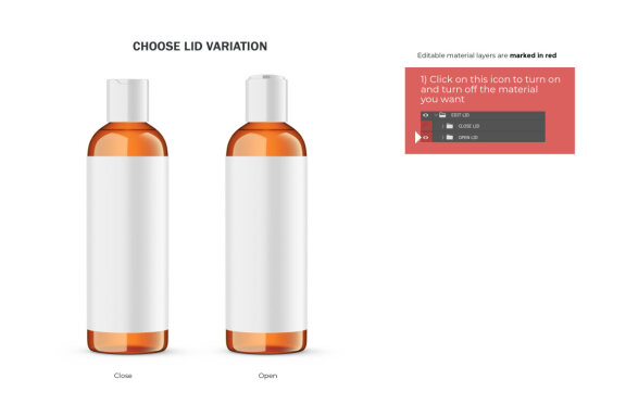 Amber Press Top Bottle - PSD Mockup