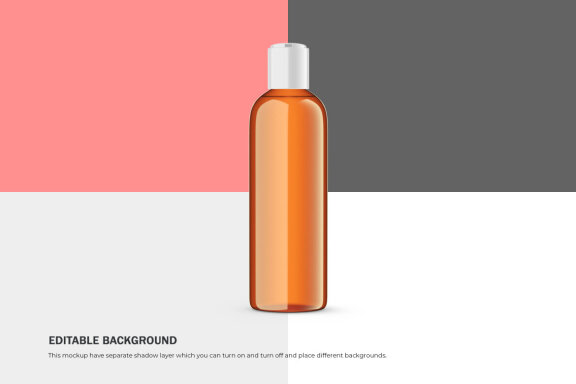 Amber Press Top Bottle - PSD Mockup