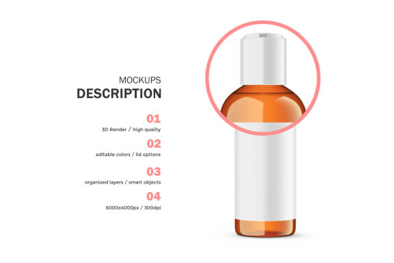 Amber Press Top Bottle - PSD Mockup