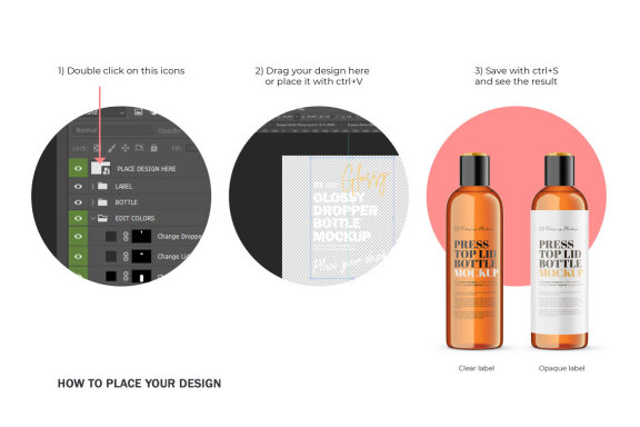 Amber Press Top Bottle - PSD Mockup