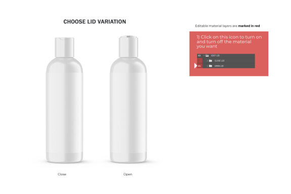Plastic Press Top Bottle - PSD Mockup