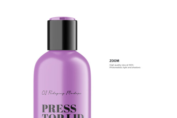 Plastic Press Top Bottle - PSD Mockup