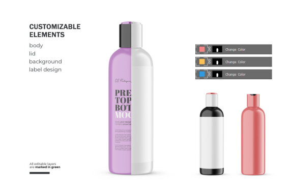 Plastic Press Top Bottle - PSD Mockup