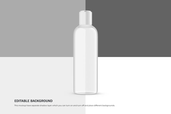 Clear Press Top Bottle - PSD Mockup