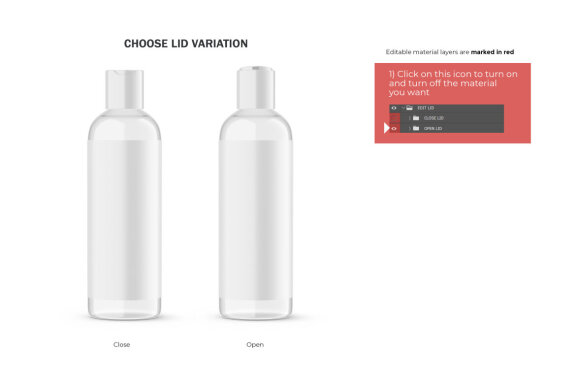 Clear Press Top Bottle - PSD Mockup