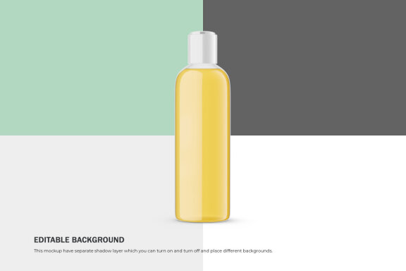 Oil In Clear Press Top Bottle - PSD Mockup