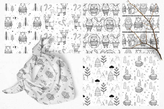 Winter Animals in Sweaters Collection