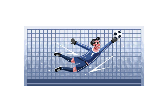 Goalkeeper Vector Graphics Illustration