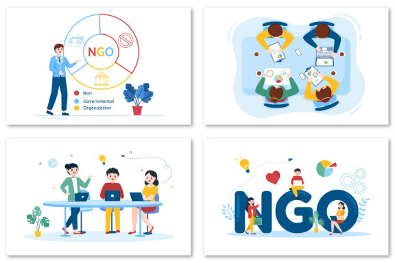 11 NGO or Non-Governmental Organization Illustration