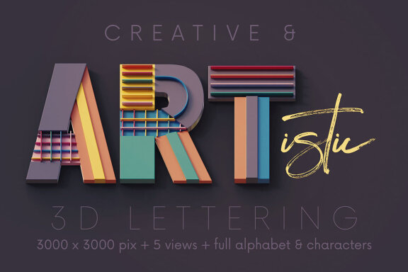 Colorful Art - 3D Lettering