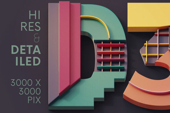 Colorful Art - 3D Lettering