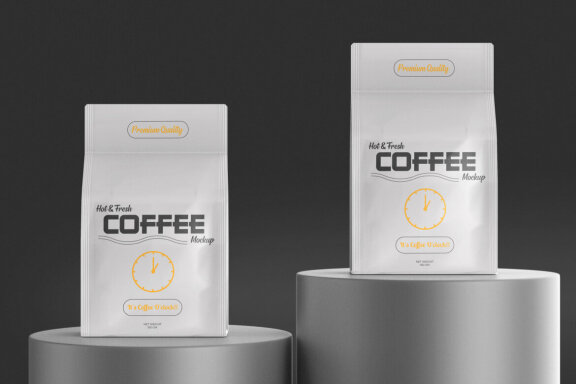 Paper Coffee Bag PSD Mockup