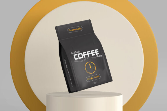 Matte Coffee Bag PSD Mockup
